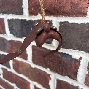 Vintage Tooled Leather Miniature Horse Saddle Christmas Ornament