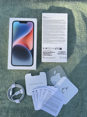 OVP Original Appel iPhone 14, Blue 128 GB Verpackung Leerbox Karton Schachtel #