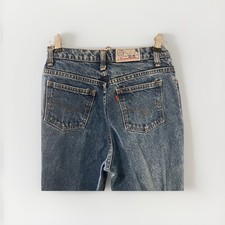 Woman's Vtg Orange Tab Levi's Blue Straight Jeans Size 2/4 As-is 