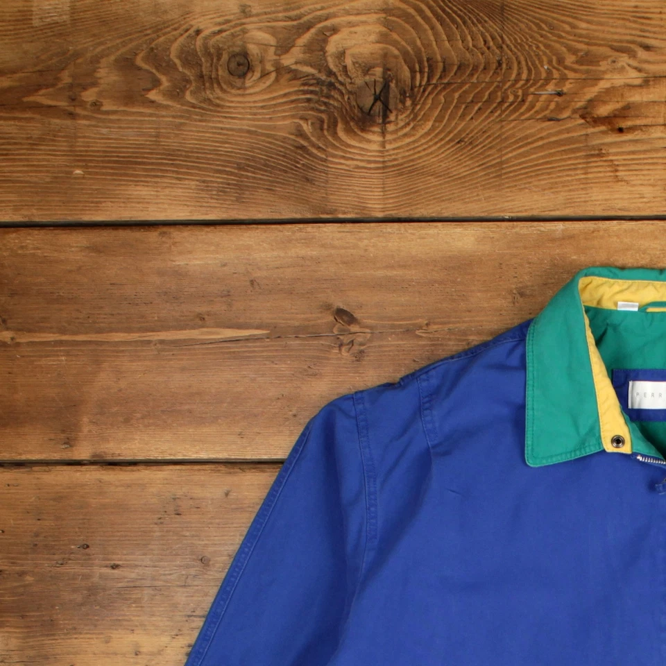 Vintage Perry Ellis Windbreaker Jacket XL Bomber Blue - Image 4 of 4