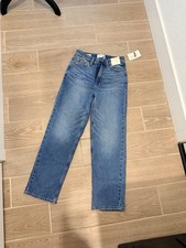 Universal Thread Vintage Straight High Rise Jeans Blue Cotton Denim Button Zip
