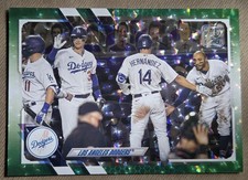 2021 Topps Series 1 LA Dodgers Team Card Green Ice #201 Numbered #320 Of 499