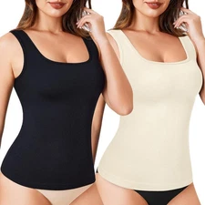 Women Camisole Vest Shapewear Body Shaper Tummy Control Summer Casual Basic Tank