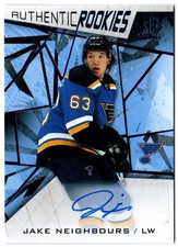 2021-22 SP Game Used Authentic Rookies Blue Auto JAKE NEIGHBOURS 154 St Louis RC