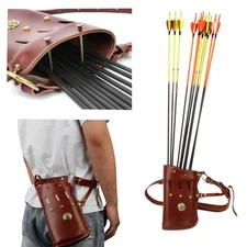 Leather Archery Arrow Side Quiver Adjustable Bow Hunting Shooting Target GIift