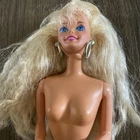 Vtg Barbie Mattel 1966 China Blonde Hair Blue Eyes NudeDoll silver earrings/ring