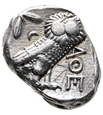 Attika – Athen – Tetradrachme 355–294 v. Chr.  Athena und AOE Eule