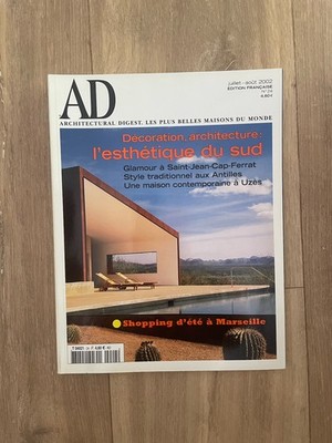 MAGAZIN AD ARCHITECTURAL DIGEST NR. 24 JULI AUGUST 2002 L'ESTHETIQUE DU SUD