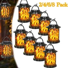 2/4/6/8 Pack Solar Lanterns , Upgraded Flickering Flame Solar Lantern Lights