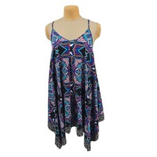 Swimsuits For All Swim Cover Up Dress 18/20 Geometric Sharkbite Hem Vacation