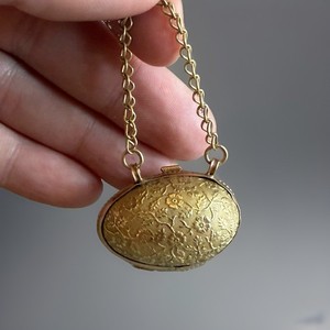 Antique French Egg Shaped Gilt Brass Thimble Holder/Etui Case C1860