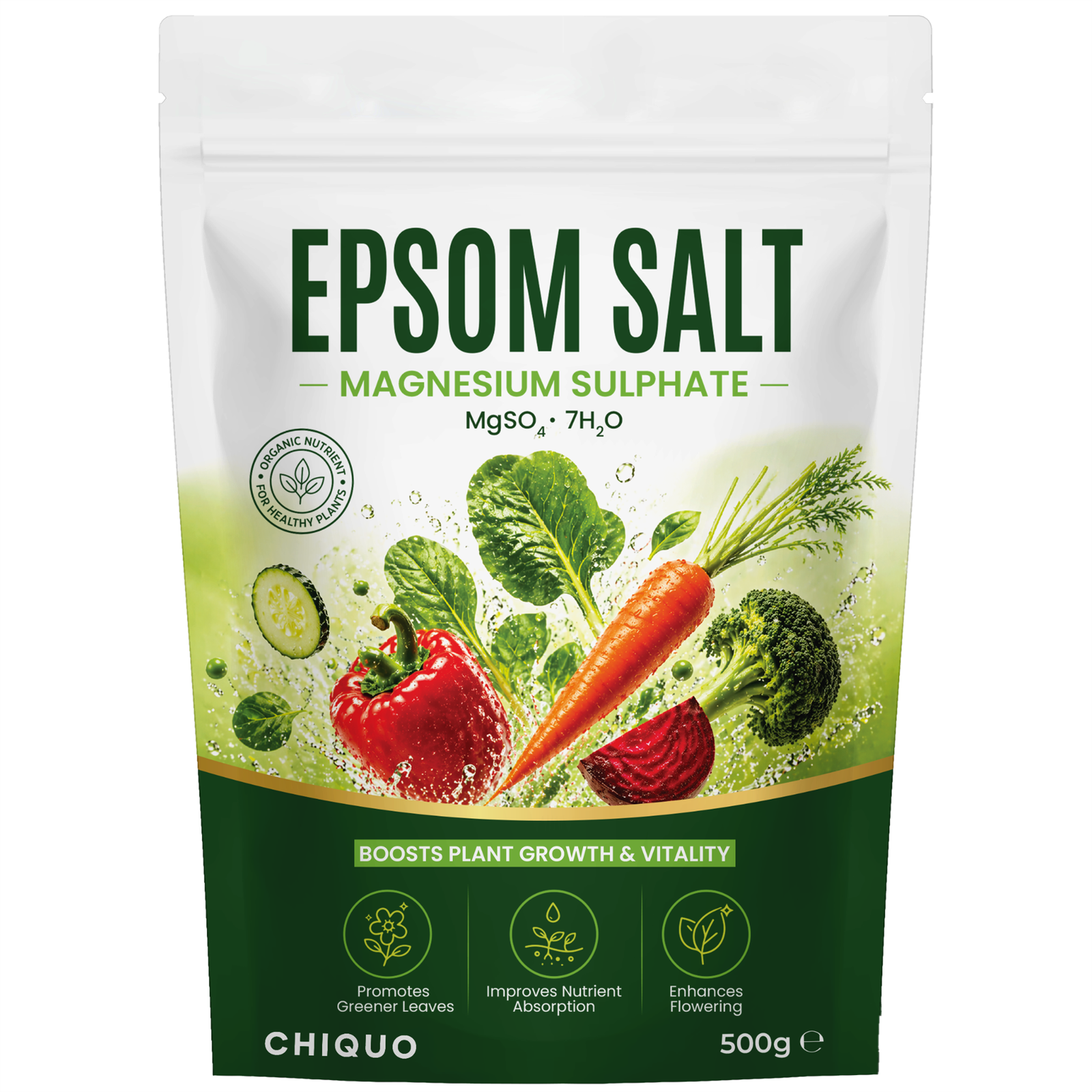 Epsom Salts for Plants 500g - Organic Magnesium Sulphate Fertiliser