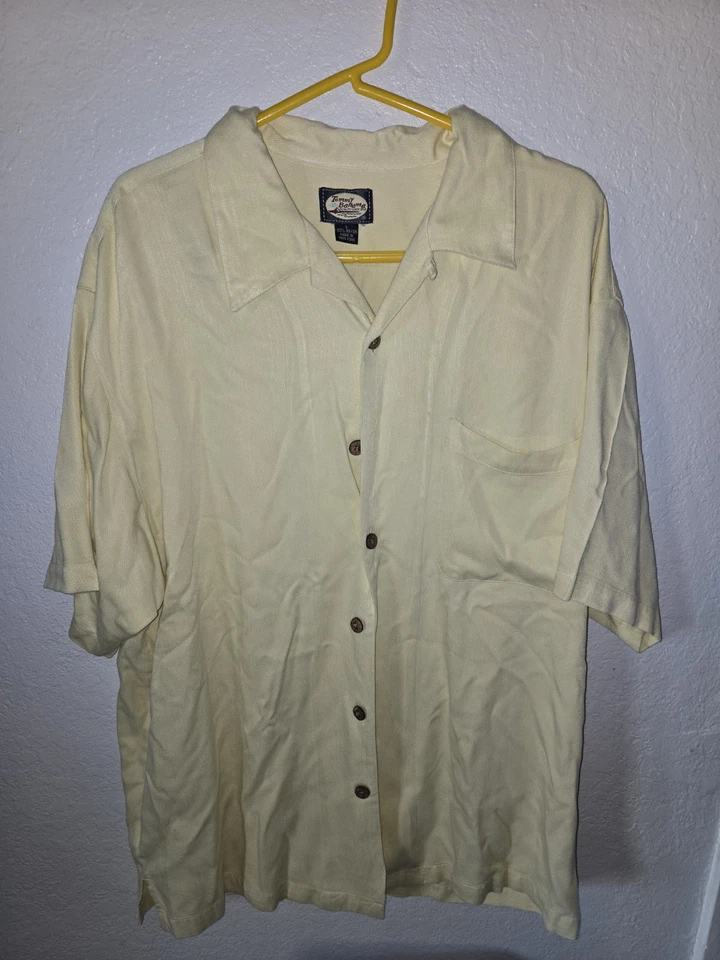 Camisa Tommy Bahama Turista en el Paraíso Vacaciones Playa Hawaiana Para Hombres Grande Amarilla Foto 3 de 4