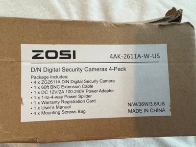 ZOSI 4AK-2611A-W-US Digital Security Camera System 4-Pack