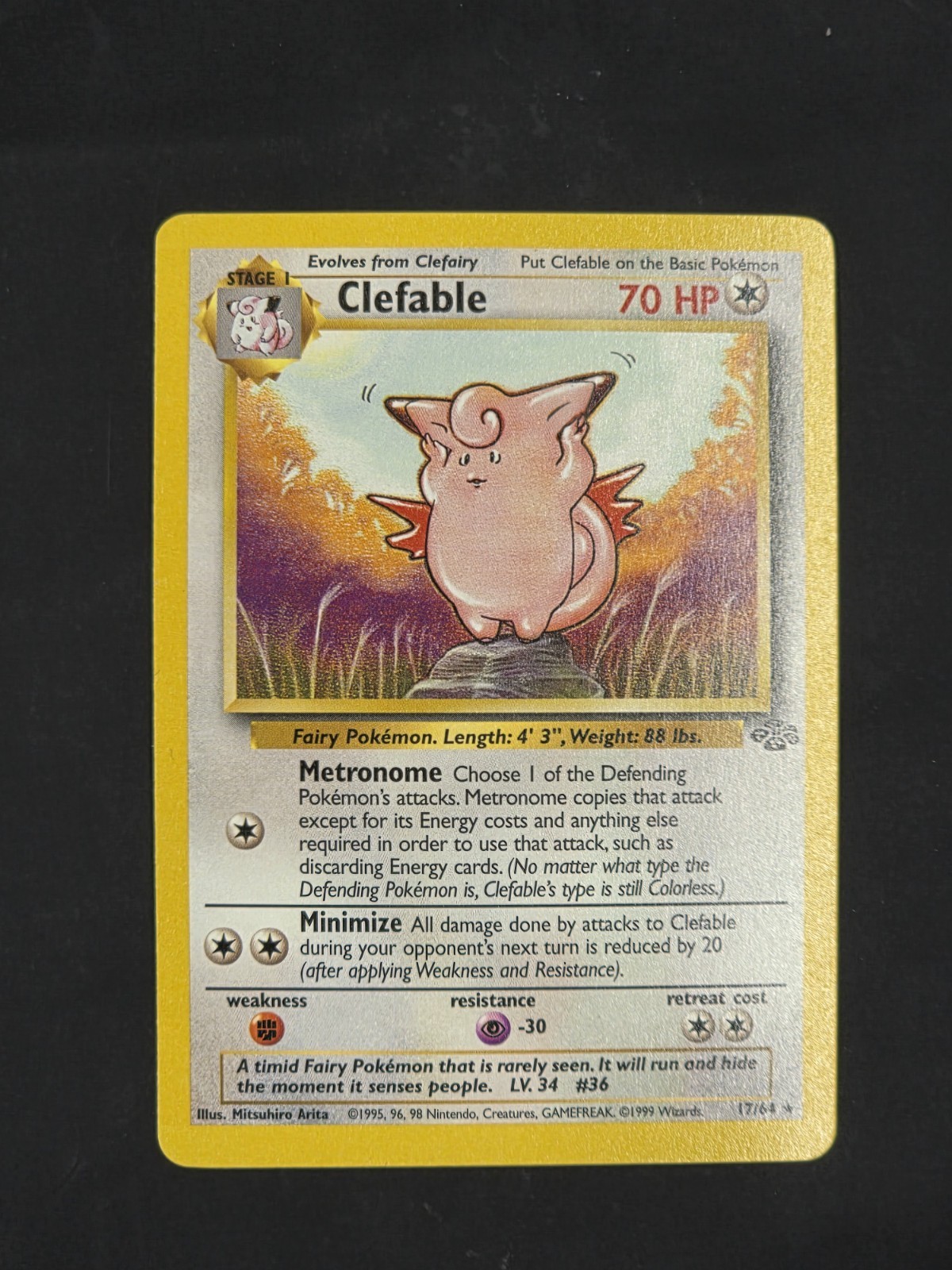 Clefable 17/64 Rare Non Holo Jungle Pokemon TCG - MINT/NM