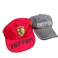 Vintage Ferrari Cotton Cap Formula One 1 F1 Racing Rare Stretch Embroidered 59cm