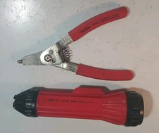 Snap On Tools EFC1B Blue Point PRC36 Snap Ring Plyers Flash Light Manico Rosso Rev