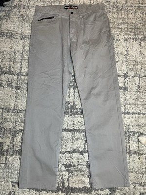 Hudson Barrow Performance Tech Pants Men's 33X30 Taper Leg Stretch Golf Chino