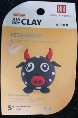 1 Air Dry Clay Animal Item that Creates a BULL (Pets Group) Sealed & NEW