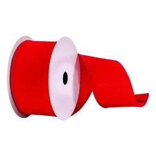 Vickerman 2.5"x10yd Red Faux Suede Ribbon