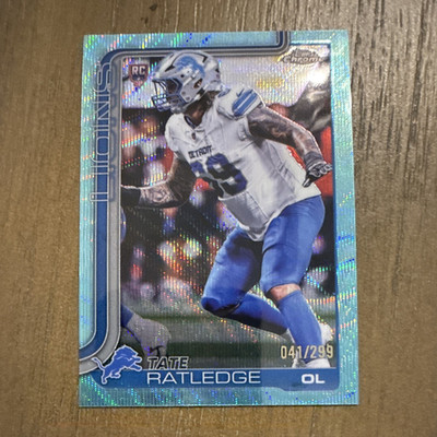 Topps Chrome 2025 Tate Ratledge Lions Rookie Teal Refractor #383 041/299