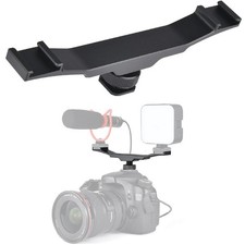 2 in 1 Cold Shoe Mount Adapter Extension Bar Rod Bracket For DSLR Camera Mobile