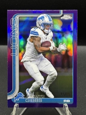 Jahmyr Gibbs /75 - 2025 Topps Chrome True Purple Refractor #101 Lions