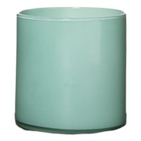 INNA-Glas Teelicht Glas Zylinder Sanya Earth, Aquamarin, 18Cm, Ø18Cm