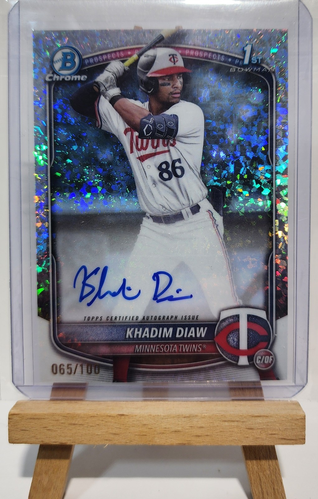 2025 Bowman Chrome Khadim Diaw /100 1st Bowman Mini Diamond Refractor Auto /100