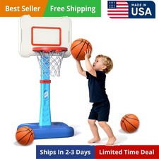 Toddler Basketball Hoop Indoor for Age 1-3, Adjustable Kids Basketball Hoops, Mi
