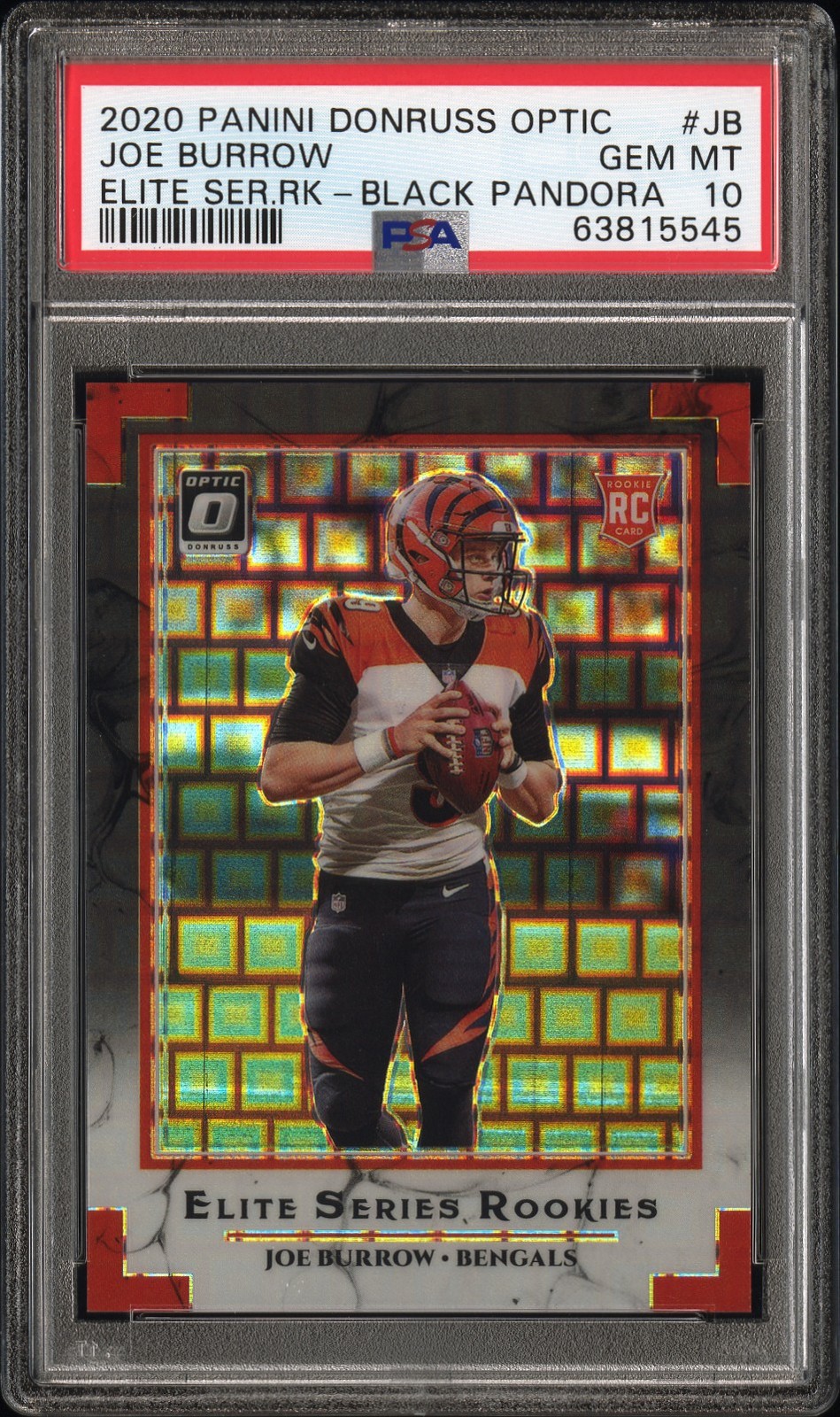 Joe Burrow Panini Donruss Optic Elite Series Rookies #JB Black Pandora