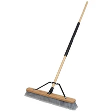 Harper Push Broom Smooth-Surface Hardwood/Steel Handle Soft Bristle 24 in. Width