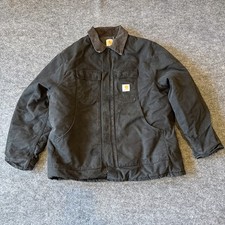 Vintage Carhartt Distressed Jacket Chore Coat Black READ