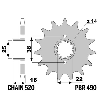 DUCATI STRADA BIPOSTO 851 1990-1992 vorne ritzel PBR Tonhöhe 520 15 Zähne