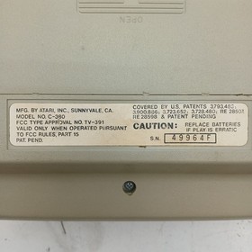 Atari Video Pinball Console Model C-380 w/out Power Cable - Not Tested