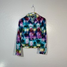 Lafayette 148 New York Blazer Womens 4 Jacket Abstract Colorful Art Cotton