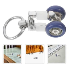16 Pcs Curtain Roller Track Rollers Ceiling Pulleys Glider Hooks