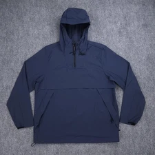 REI Co-op Jacket Mens Medium Blue Hooded Anorak Pullover Windbreaker Lightweight