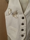 Vintage White On White Original White Star Moon Vest Size P Size XS — photo 2