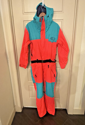 Airblaster Freedom Suit Insulated Snow Ski Suit Mens Neon Size Small Retro