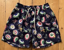 Polo Bear Ralph Lauren Mens Lined Umbrella Beach Swim Trunks Shorts Size Small