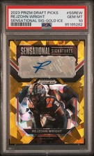 2023 PANINI PRIZM DRAFT PICKS SENSATIONAL SIGNATURE #SSREW REJZOHN WRIGHT PSA 10