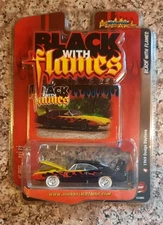 JOHNNY LIGHTNING BLACK WITH FLAMES 1969 DODGE DAYTONA WHITE LIGHTNING⚡️VHTF 