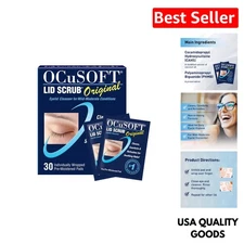 Lid Scrub Sensitive Eyelid Cleanser - 30 Organic Pads, Ideal for Daily Care