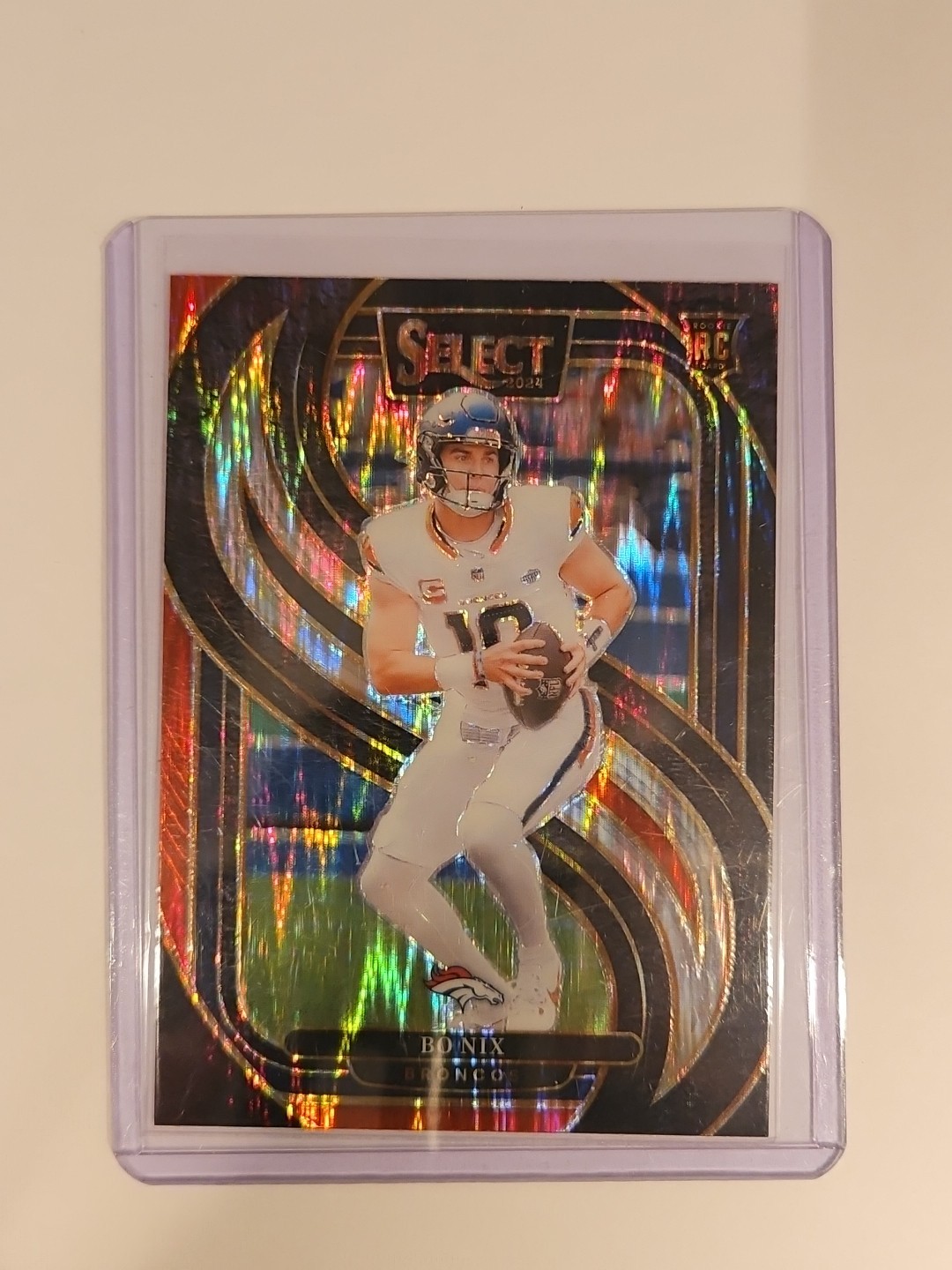 2024 Panini Select - Premier Level Bo Nix #117 Black & Red Shock Prizm (RC)