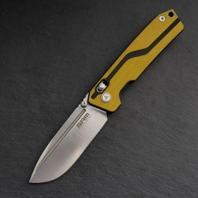 SRM Knives 7228L-GW10Cr15CoMoV Ambi Lock yellow Taschenmesser G10 Griff