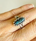 Vintage 1960s Bell Trading Post Navajo Sterling Silver Turquoise Ring Size 5.75
