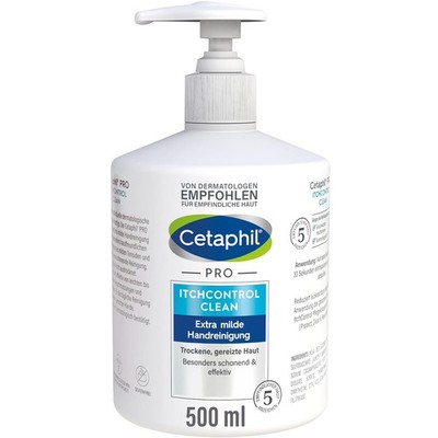 CETAPHIL PRO ItchControl Clean Extra Milde Handreinigung, 500ml, Für trockene, 