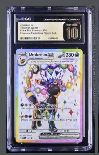 Pokemon Umbreon ex Prismatic Evo. Figure Coll. Promo SVP EN 176 CGC 10 Pristine