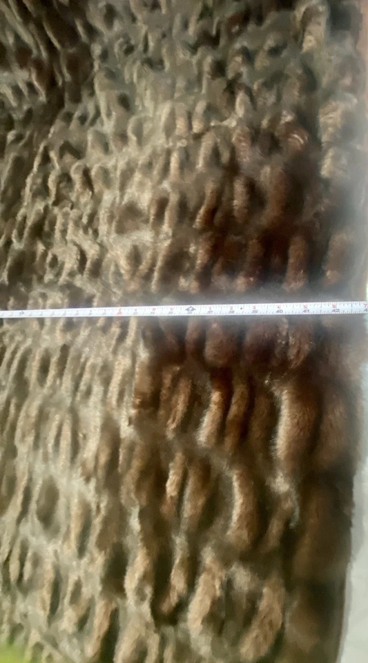 West Elm Deep Brown Hombre Faux Fur Throw Blanket 47x60 - Image 2 of 4